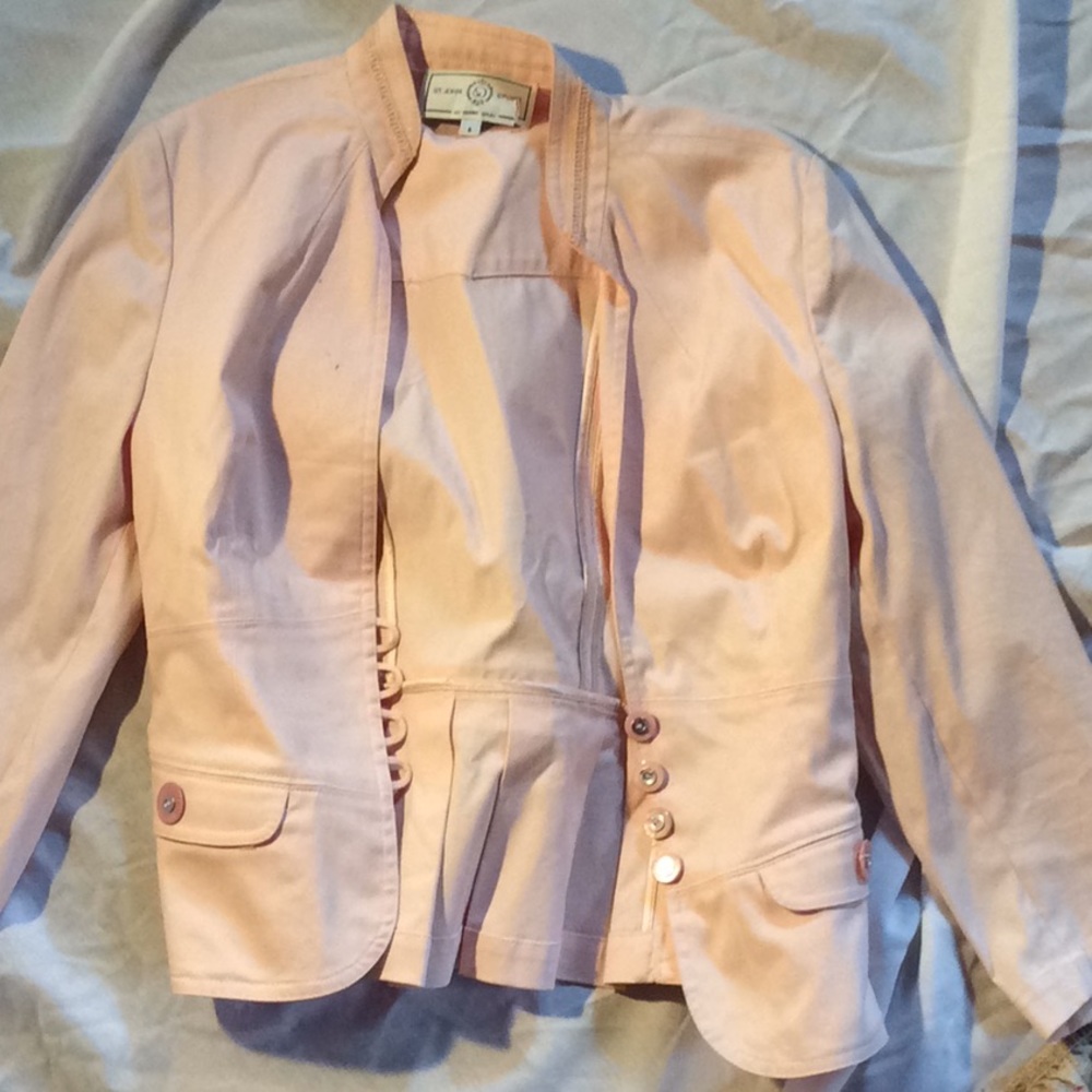 St. John Women Pink Sport Coat/Blazer Size 6